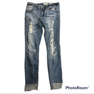 Indigo Rein Midrise Jeans with Hole Details